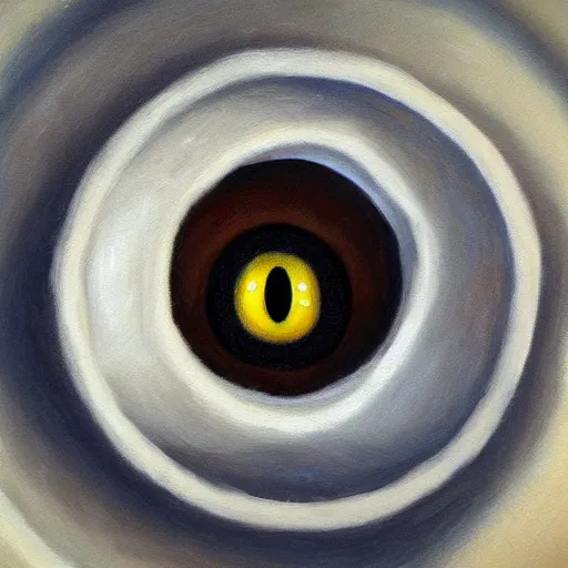 Prompt: creepy eye peeps through a hole in the wall, oil painting, highly detailed, photorealistic