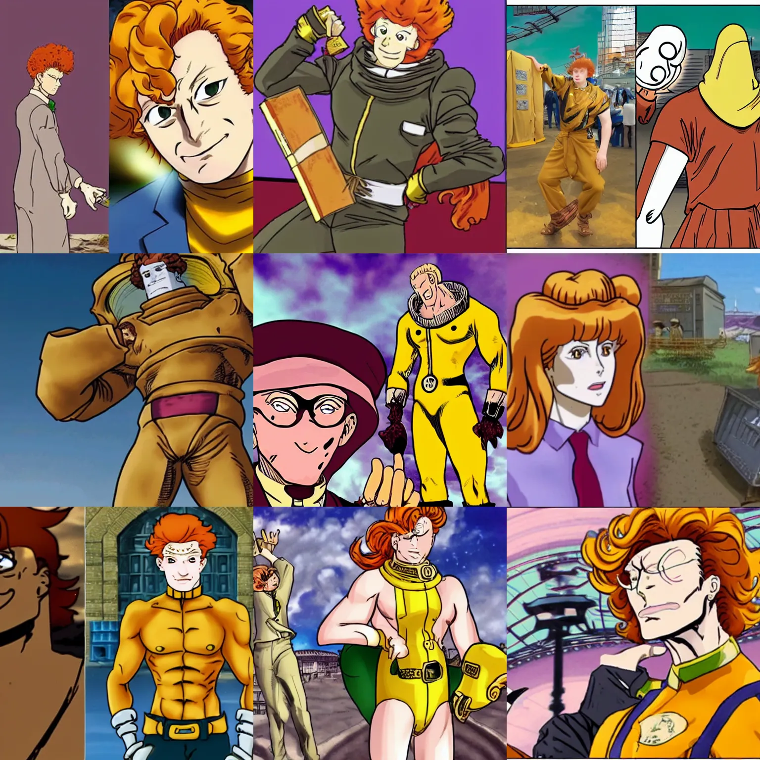 Prompt: ginger beekeeper in JoJo's bizarre adventure