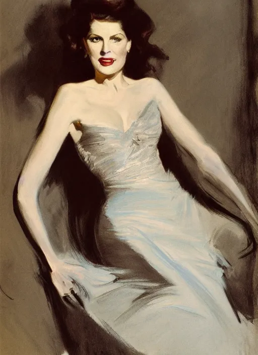 Image similar to portrait of rita hayworth, by john singer sargent