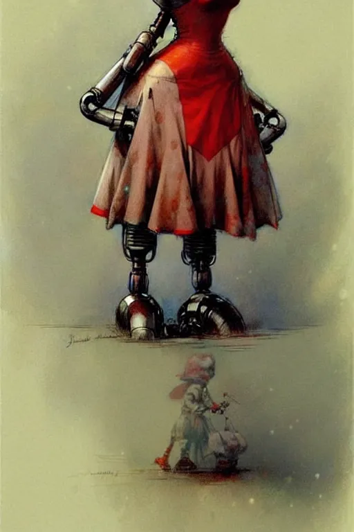 Prompt: adventurer ( ( ( ( ( 1 9 5 0 s retro future robot android robot maid. muted colors. ) ) ) ) ) by jean baptiste monge!!!!!!!!!!!!!!!!!!!!!!!!! chrome red