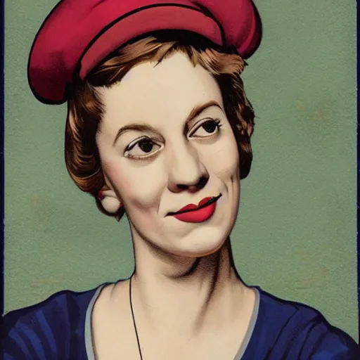 Image similar to Hilda taken a selfie, illustration by Duane Bryers,