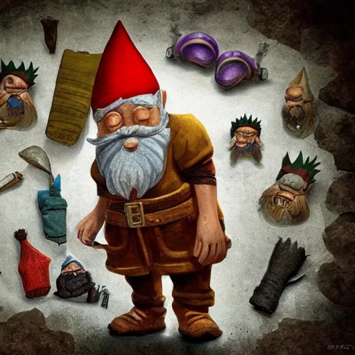 Prompt: the secret world of gnomes