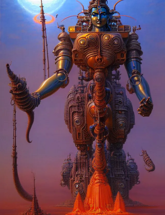 a giant statue of shiva mecha, tim hildebrandt, wayne | Stable ...