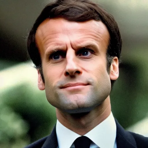 Prompt: forest hair of Emmanuel Macron in American Psycho (1999)