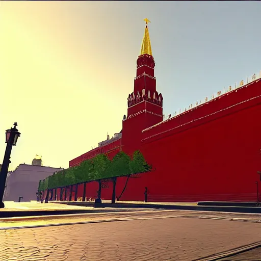 Prompt: red square in moscow in gta v game