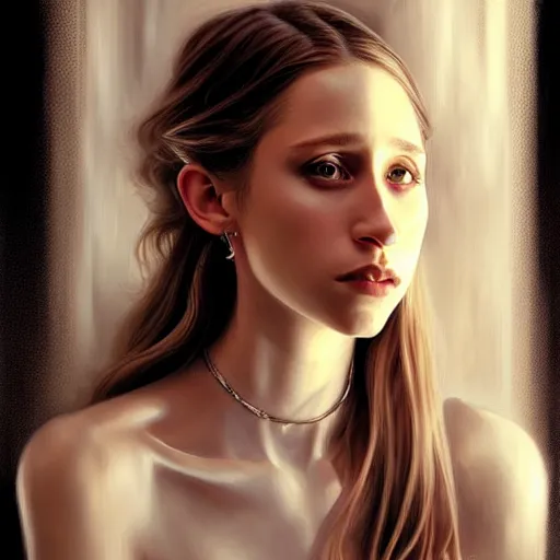 Prompt: in the style of rob hefferan, artgerm, beautiful taissa farmiga, steampunk, elegant pose, middle shot waist up, symmetrical face symmetrical eyes, cinematic lighting, detailed realistic eyes, short neck, insanely detailed and intricate elegant