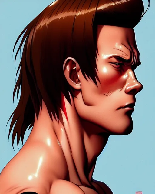 Prompt: portrait Anime as arnold schwarzenegger guy cute-fine-face, brown-red-hair pretty face, realistic shaded Perfect face, fine details. Anime. realistic shaded lighting by Ilya Kuvshinov katsuhiro otomo ghost-in-the-shell, magali villeneuve, artgerm, rutkowski, WLOP Jeremy Lipkin and Giuseppe Dangelico Pino and Michael Garmash and Rob Rey