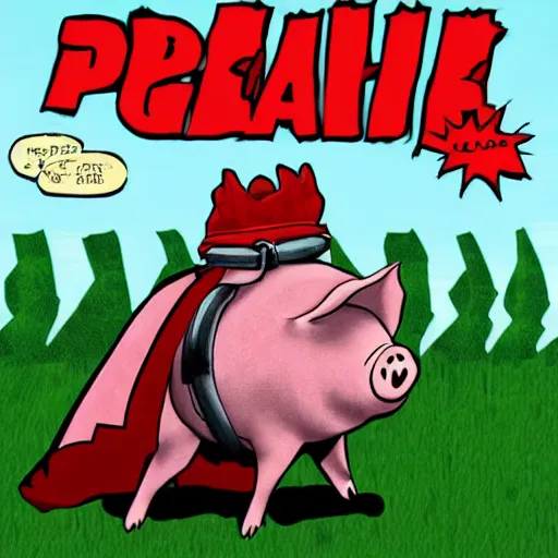 Image similar to pig superhero