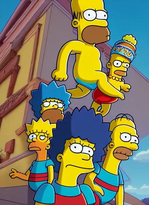 Prompt: high angle photo of chief wiggled the simpsons in the style of stefan kostic, realistic, sharp focus, 8 k high definition, insanely detailed, intricate, elegant, art by stanley lau and artgerm