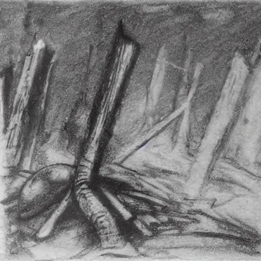 Image similar to charcoal sketch of WW1 trench war