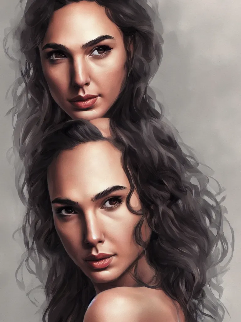 Image similar to a beautiful portrait of gal gadot by Karmen loh and, detailed, proportional, trending on art station, 4k