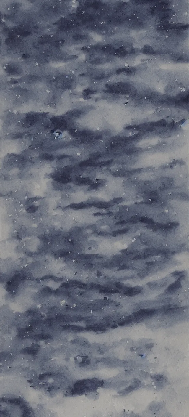 Prompt: an ink painting of the night sky by xu beihong