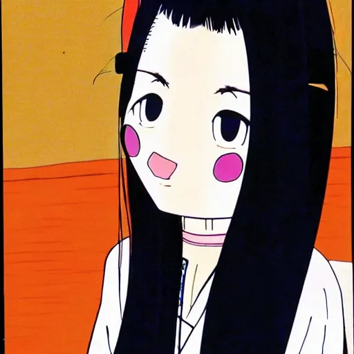 Image similar to a portrait of a girl made by rumiko takahashi ( 1 9 9 0 )