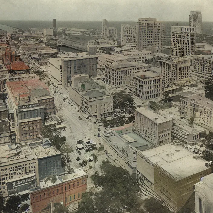 Prompt: color photograph, downtown jacksonville florida, 1 9 0 5, 8 k, medium - format print