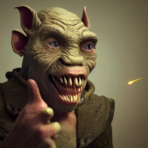 Prompt: a goblin picking his nose, in the style of lord of the rings and boris valejo, fantasy, hyperrealistic, detailed, octane render