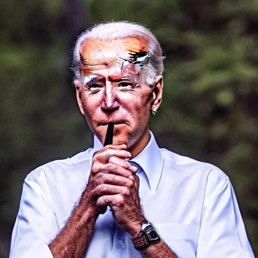 Image similar to joe biden smoking a blunt