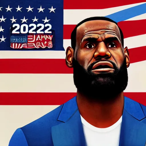 Prompt: United States President Lebron James, 2022, official portrait