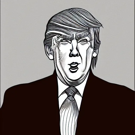 Image similar to portrait of Donald Trump by Junji Ito