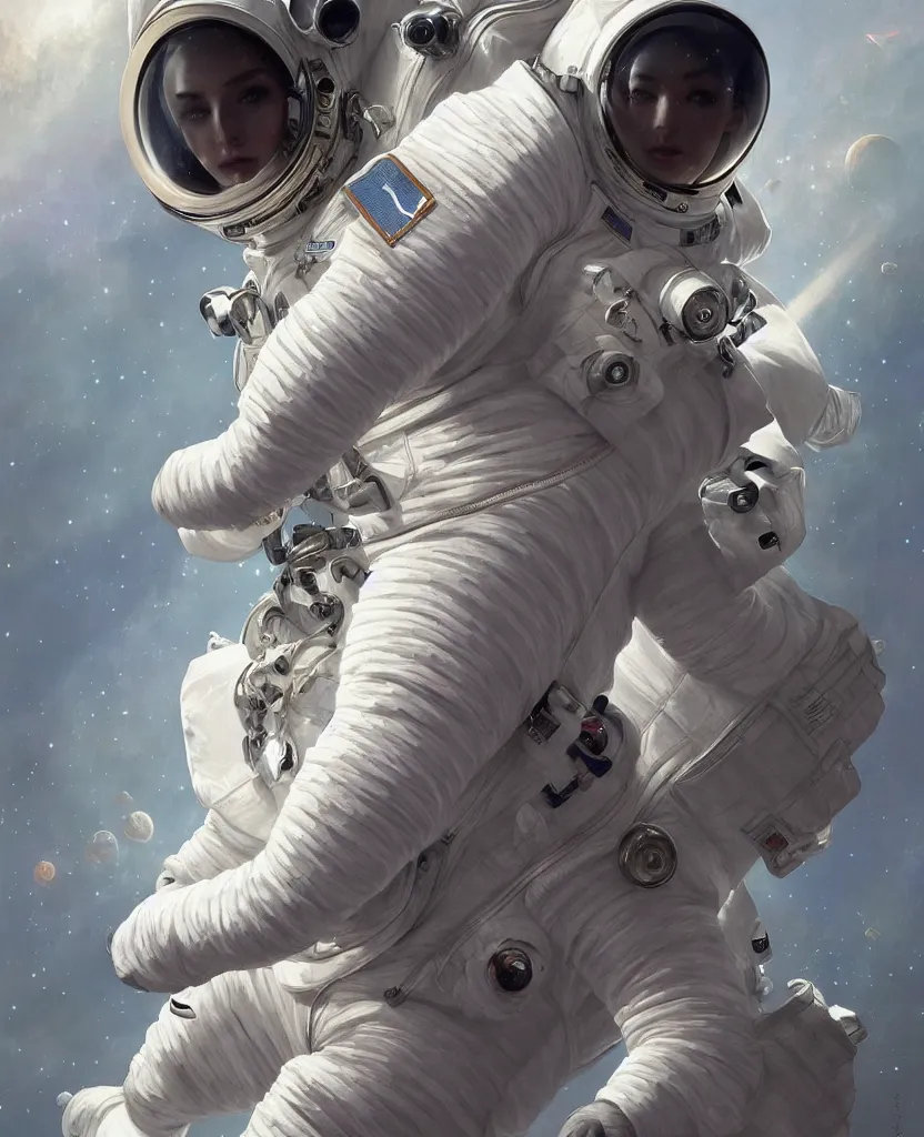 Prompt: realistic photography of an astronaut wearing an adidas space suit, deep focus, intricate, elegant, highly detailed, foggy, misterious, digital painting, artstation, concept art, matte, sharp focus, illustration, art by artgerm and greg rutkowski and alphonse mucha