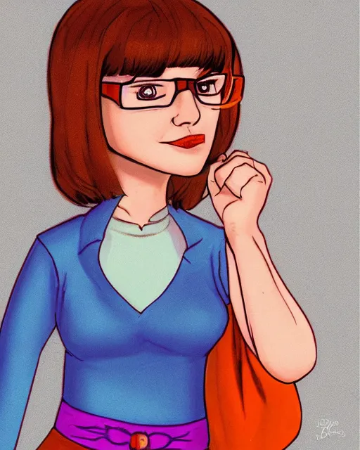 Image similar to a portrait of Velma Dinkley in the style of dungeons and dragons