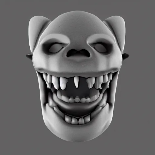 Image similar to poorly rendered 3 d set of teeth