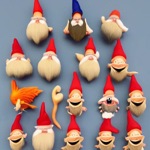 Image similar to Collection of gnomes from Kinder Surprise