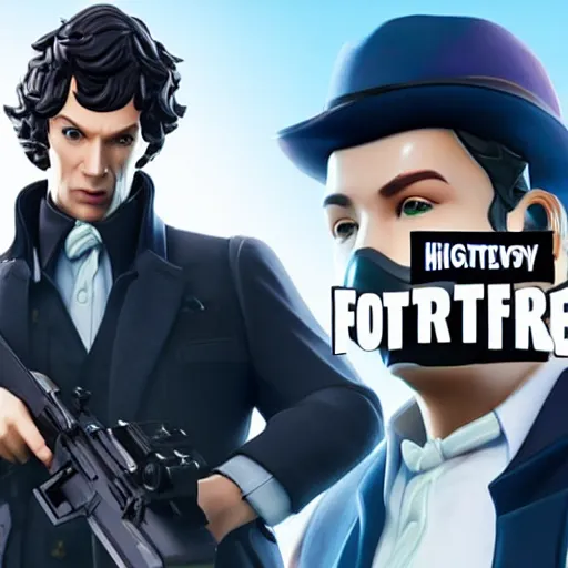 Image similar to sherlock in fortnite, character render, full body shot, highly detailed, in game render