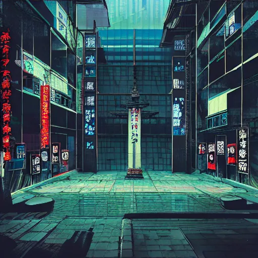 Image similar to japanese cyberpunk temple