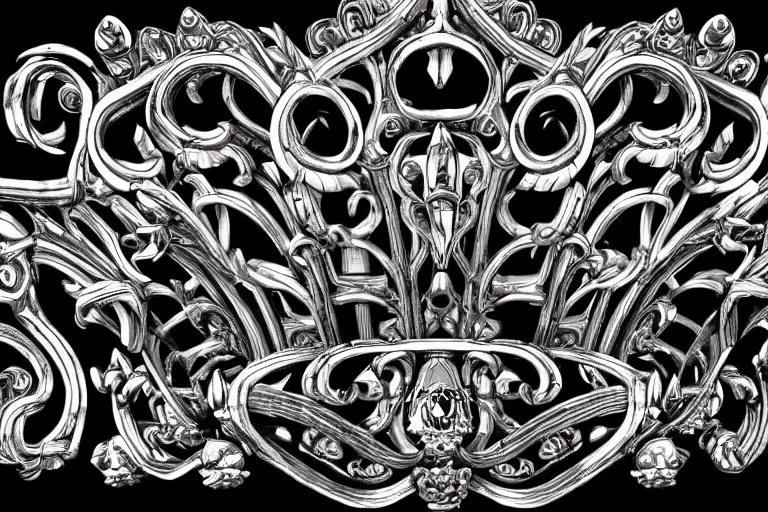 Image similar to ornate crown on a dark background, trending on artstation