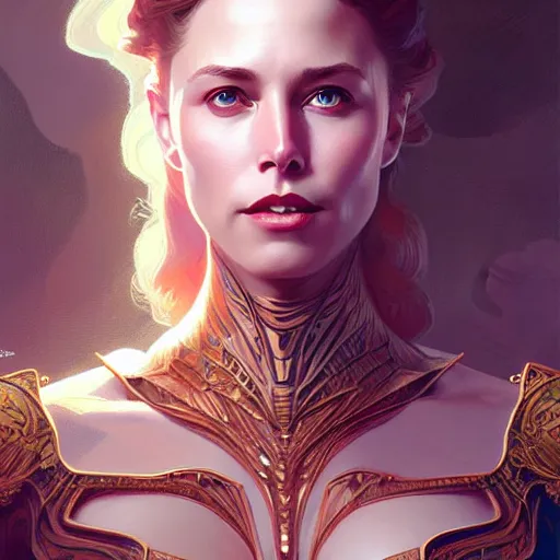 Image similar to Elon musk upper body, D&D, fantasy, intricate, elegant, highly detailed, digital painting, artstation, concept art, smooth, sharp focus, illustration, art by artgerm and greg rutkowski and alphonse mucha