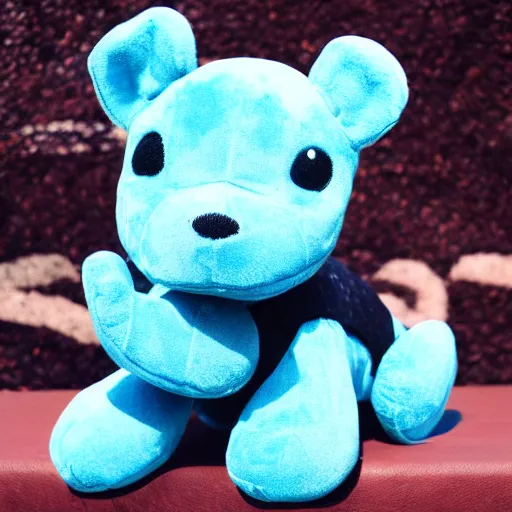 Image similar to adorable 3 eyed blue puppy plush toy