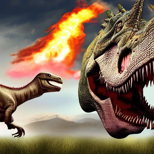 Image similar to dinosaur war, photo, hd,