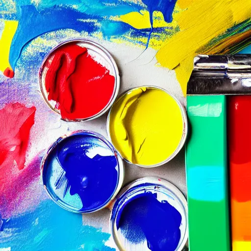 Prompt: mixing paint, colorful, vibrant