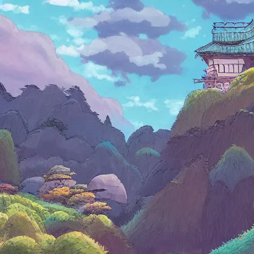 Image similar to landscape of the eternal rest, in the style of studio ghibli, award - winning, 4 k