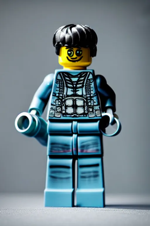 Image similar to closeup studio photograph of a cosmic horror lego mini figurine, depth of field, 5 0 mm, 8 k, soft vignette