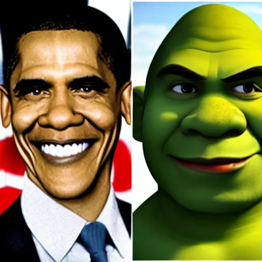 Image similar to shrek obama