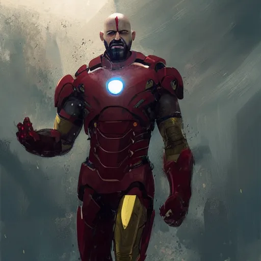 Prompt: Kratos as Iron Man by greg rutkowski