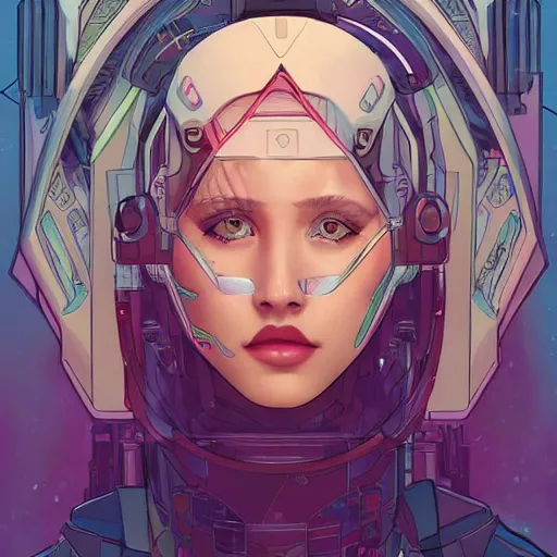 Image similar to portrait painting of a cyberpunk olivia hye from loona, sharp focus, award - winning, trending on artstation, masterpiece, highly detailed, intricate. art by josan gonzales and moebius and deathburger