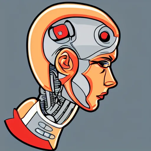 Prompt: ai robot, cartoon, profile.