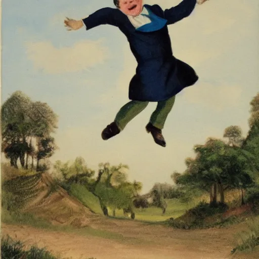 Prompt: a parson russell jumping in the air, children's illustration