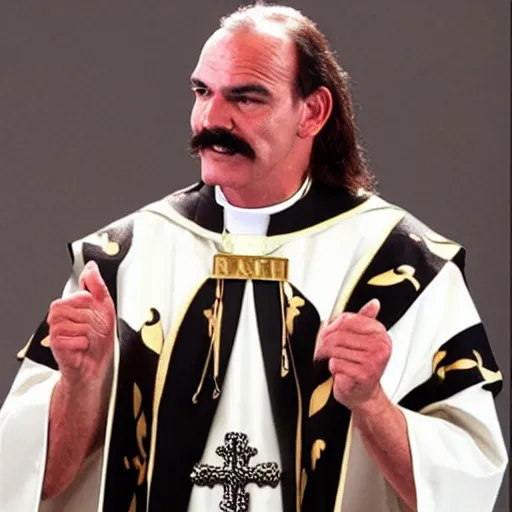 Prompt: jake the snake roberts as catholic priest