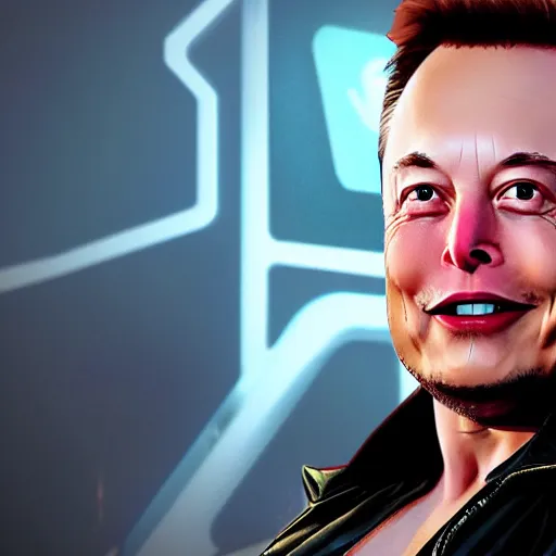 Image similar to Elon Musk as a character from Overwatch