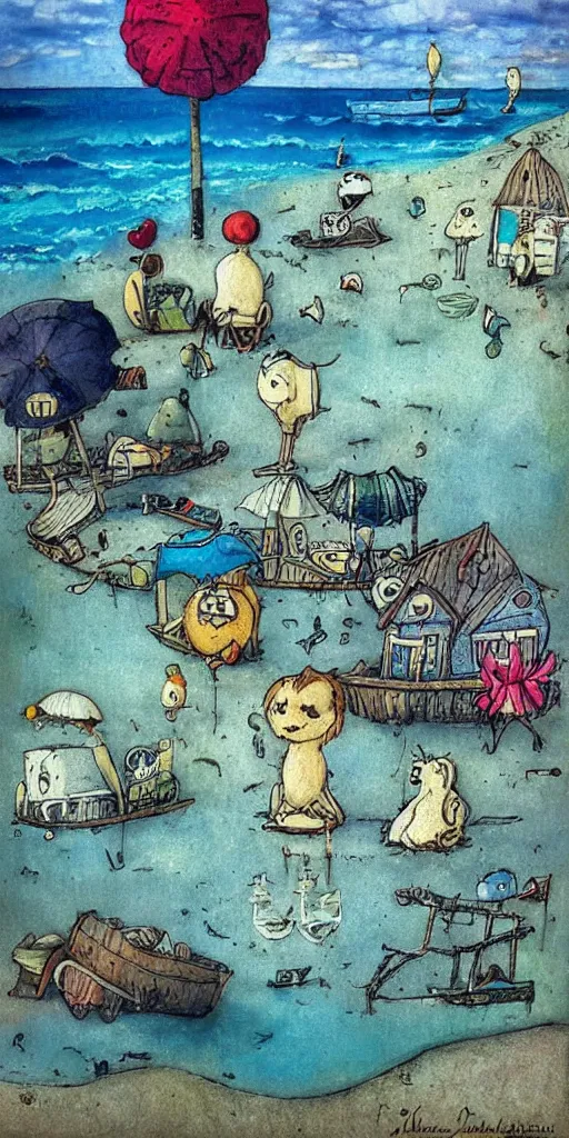 Image similar to a summer beach scene by alexander jansson