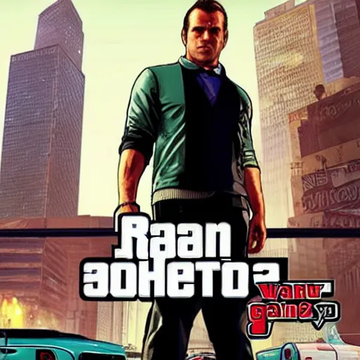 Prompt: Ryan Reynolds in GTA V cover, rockstar games, no text,