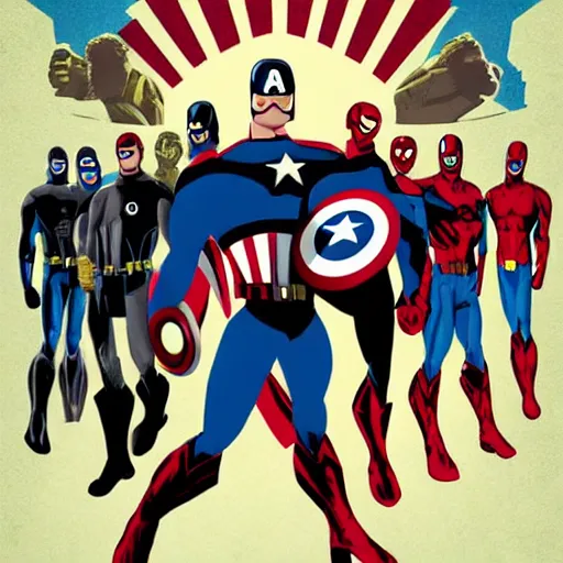 Image similar to Homelander superhero poster in style of Captain America