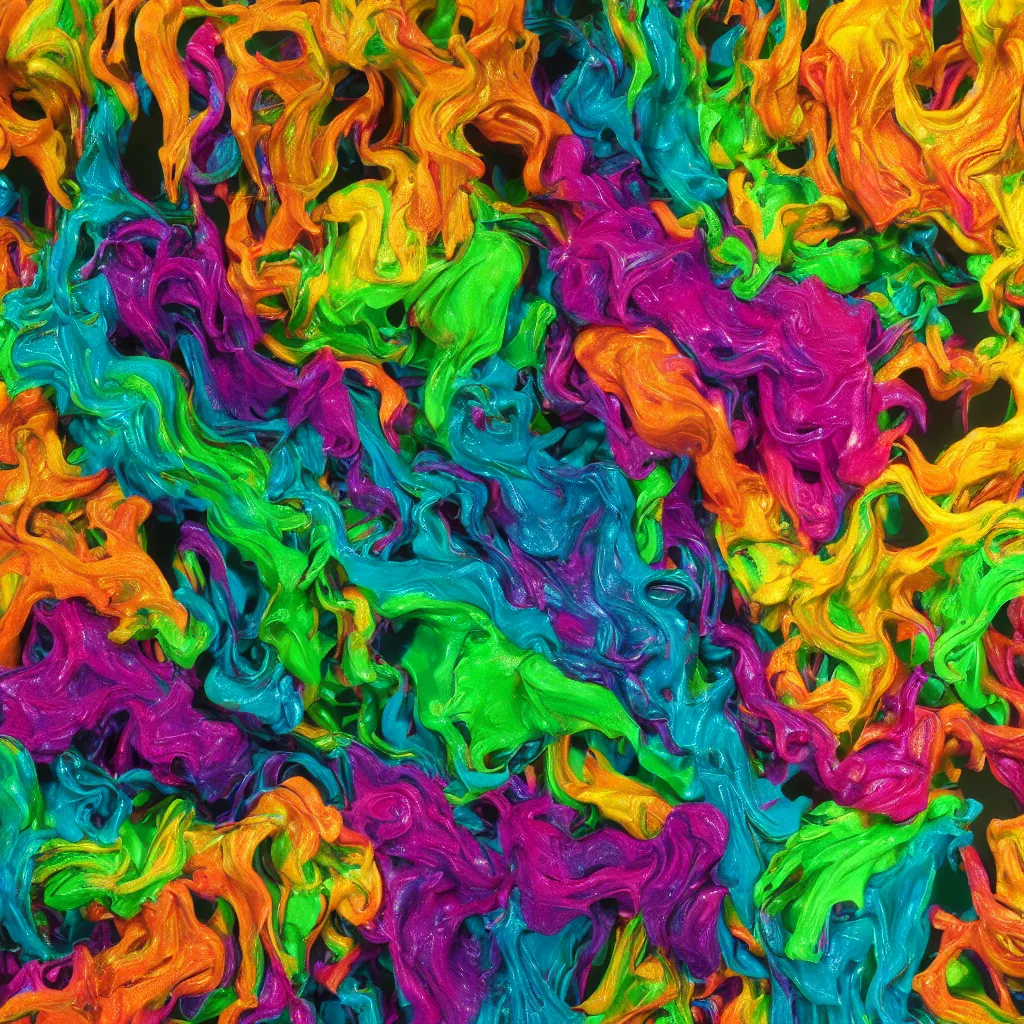 Image similar to painful pleasures by lynda benglis, octane render, colorful, 4 k, 8 k