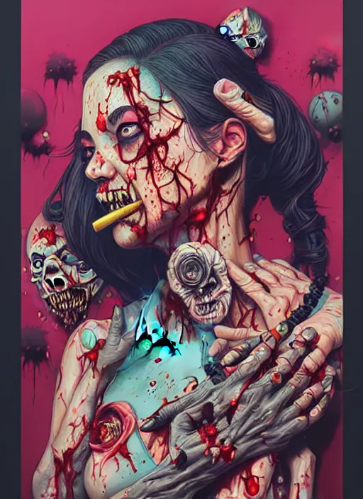 Prompt: zombie dripping swag, tristan eaton, victo ngai, artgerm, rhads, ross draws