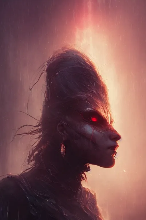 Image similar to A beuatiful portrait of a beautiful spider women by Greg Rutkowski, beeple, Sung Choi, Mitchell Mohrhauser, Maciej Kuciara, Johnson Ting, Maxim Verehin, Peter Konig, Bloodborne, 8k photorealistic, cinematic lighting, HD, high details, dramatic, dark atmosphere, trending on artstation