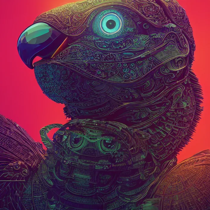 Prompt: ”Hootie & the Blowfish” intricate abstract. intricate artwork. by Tooth Wu, wlop, beeple, dan mumford. octane render, trending on artstation, greg rutkowski, very coherent symmetrical artwork. cinematic, hyper realism, high detail, octane render, 8k, iridescent accents, deep blacks