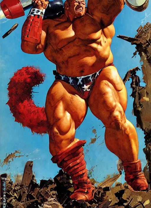 Prompt: full body and head portrait of huge mutant dorian yates as marvel's juggernaut, dynamic action, painted by norman rockwell and phil hale and greg staples and tom lovell and frank schoonover and jack kirby